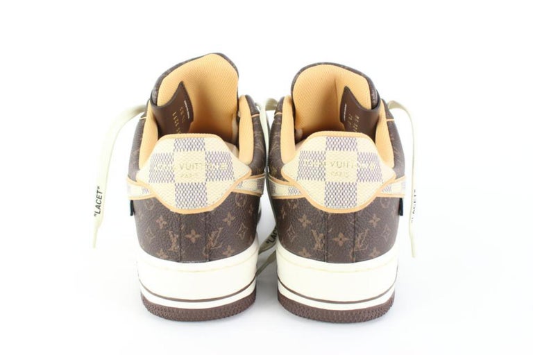 Brown and cream Louis Vuitton Air Force 1 Custom - Owl Fashion Shop