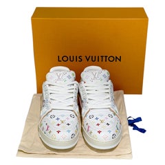 Louis Vuitton Baskets pour hommes LV X TM Taille 9 US White- Multicolore