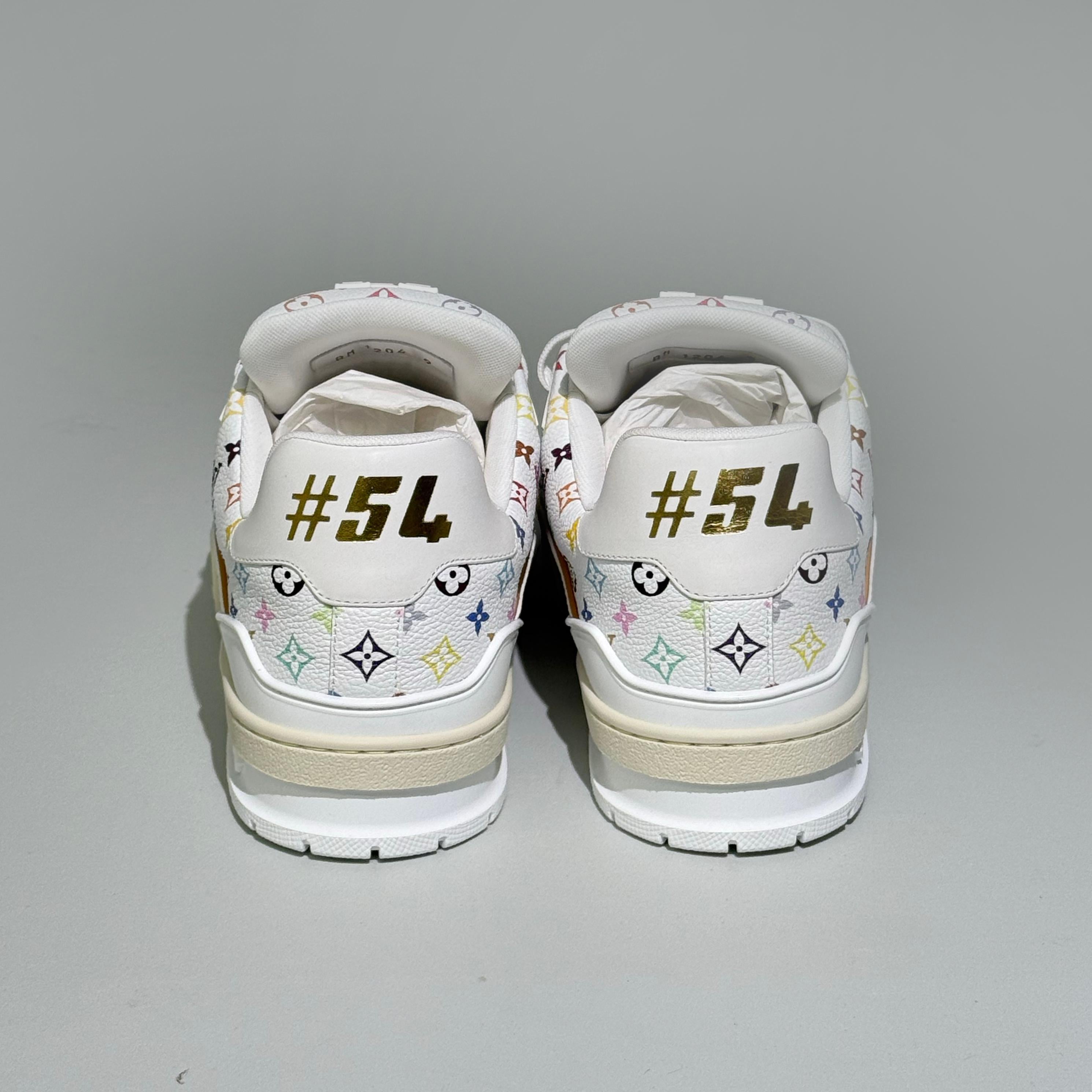 Men's Louis Vuitton LV X TM Trainer Sneaker Men Shoes Size 9 US White- Multicolor For Sale