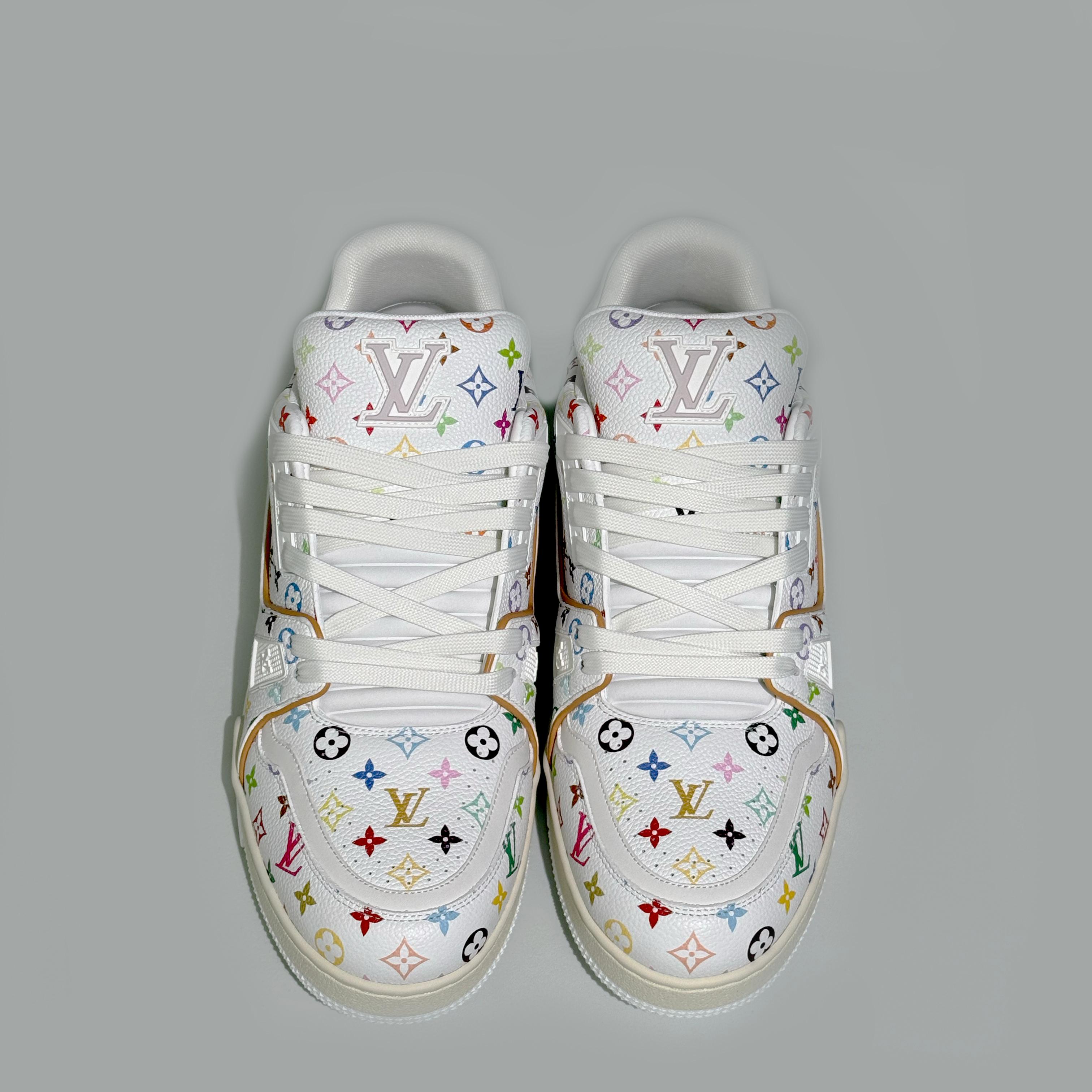 Louis Vuitton LV X TM Trainer Sneaker Men Shoes Size 9 US White- Multicolor For Sale 1