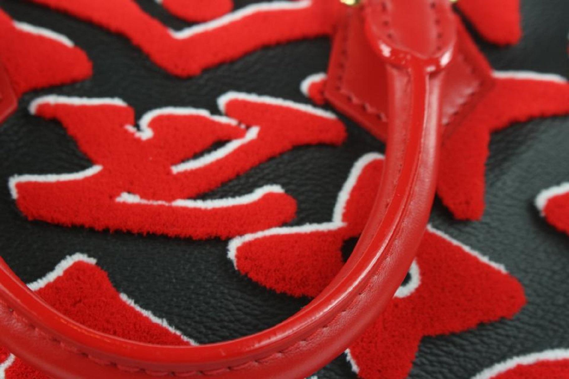 Louis Vuitton LVxUF Urs Fischer - Sac à bandoulière avec monogramme rouge « Speedy » à sangle 25  en vente 5
