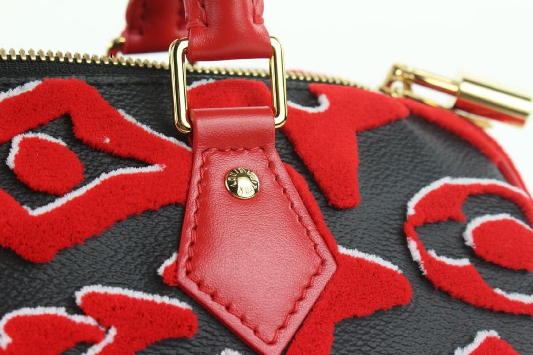 Louis Vuitton LVxUF Urs Fischer - Sac à bandoulière avec monogramme rouge « Speedy » à sangle 25  en vente 6