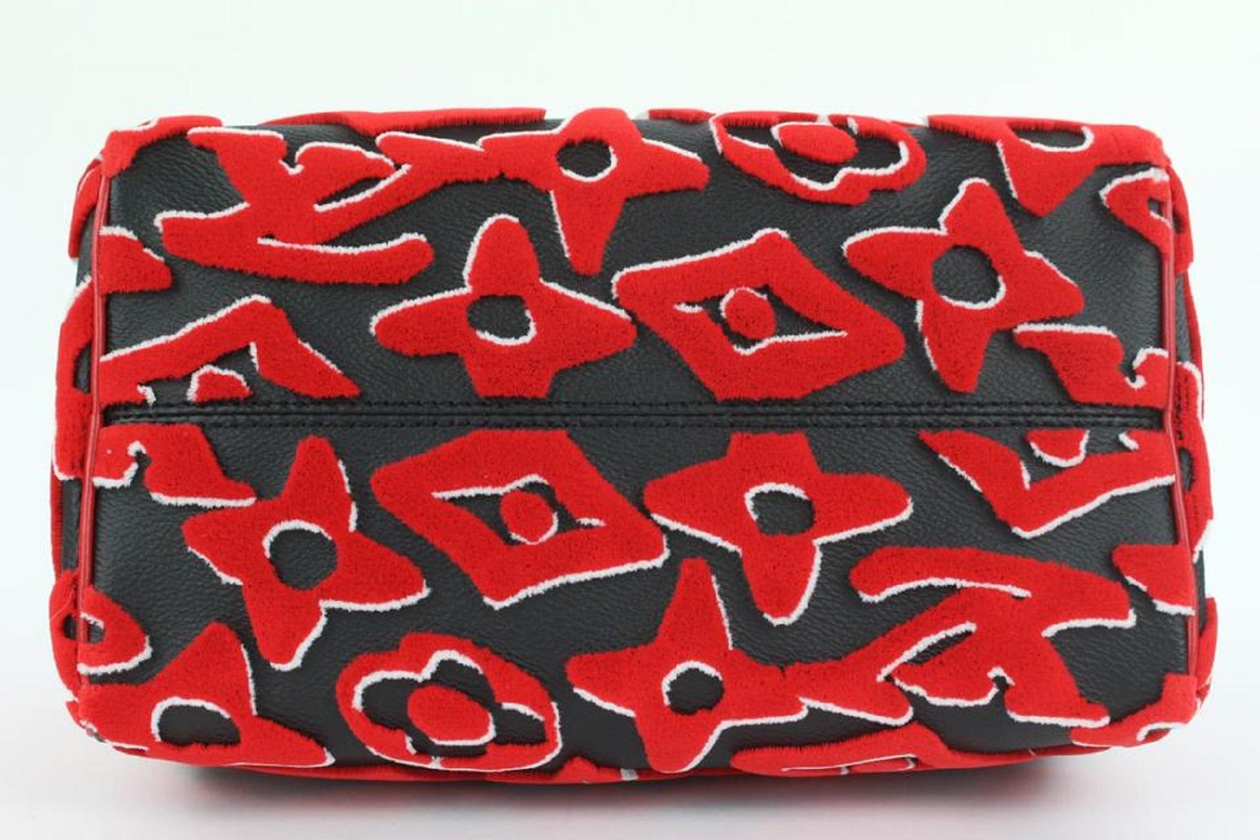 Louis Vuitton LVxUF Urs Fischer - Sac à bandoulière avec monogramme rouge « Speedy » à sangle 25  en vente 3