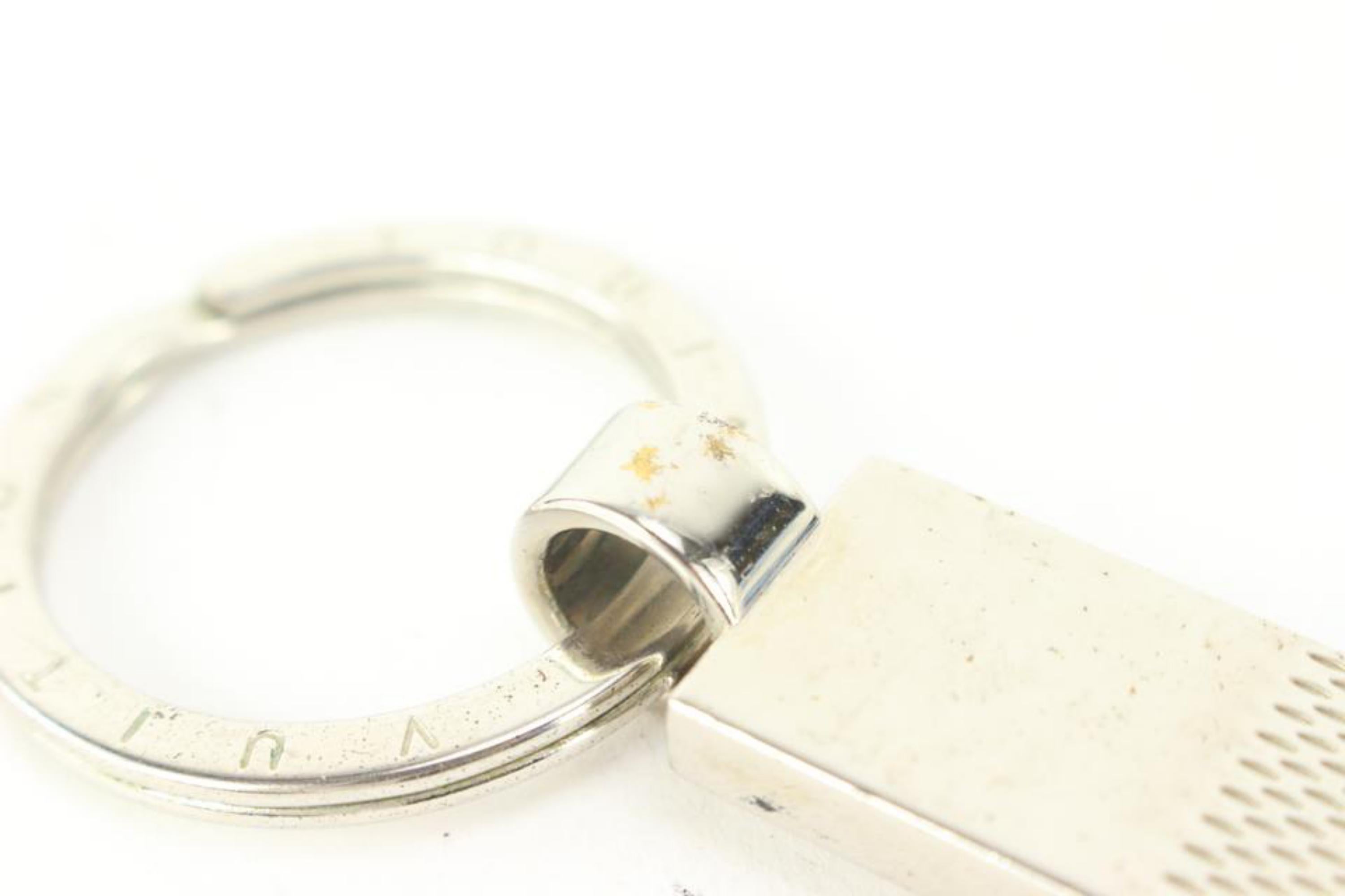 Louis Vuitton M67918 Silver Damier Keychain Keyring Key Charm Pendant 80lk52s For Sale 1