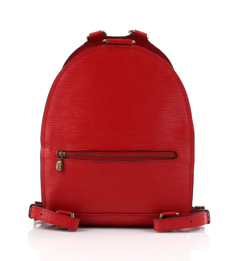 LOUIS VUITTON Mabillion Carmine Red Epi Leather Zip Around Backpack at  1stDibs