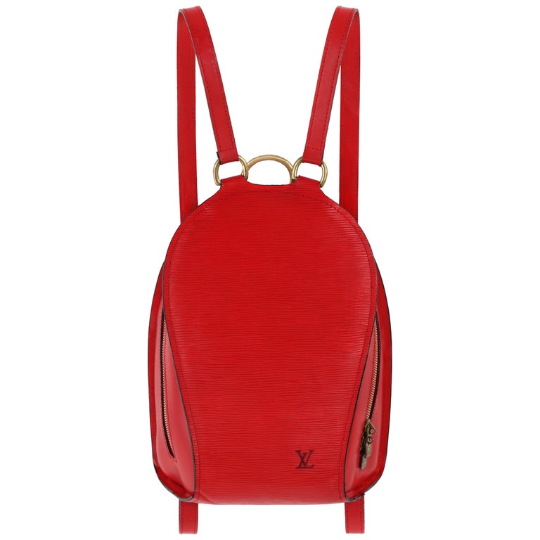 LOUIS VUITTON "Mabillion" Carmine Red Epi Leather Zip Around Backpack at 1stDibs red louis