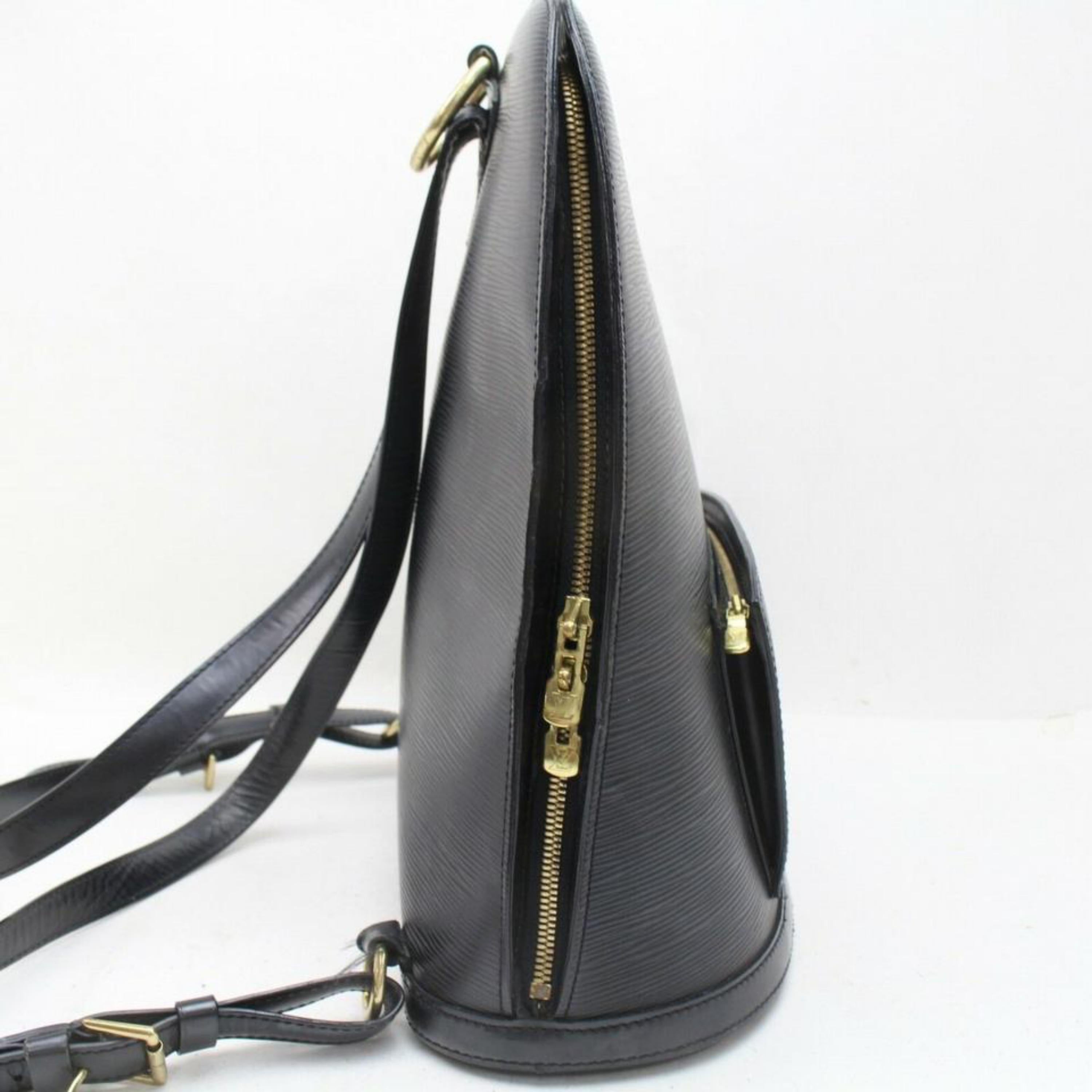 Louis Vuitton Mabillon Noir 870024 Black Leather Backpack For Sale 1
