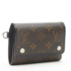LOUIS VUITTON Macassar brown LV monogram canvas compact tri-fold wallet