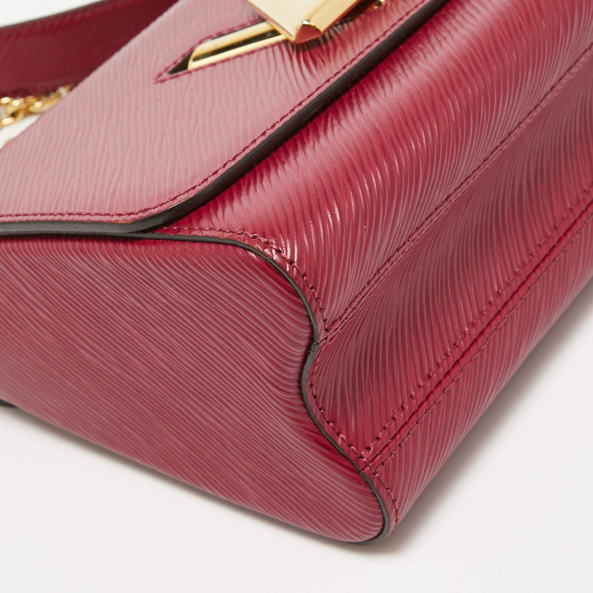 Louis Vuitton Magenta Epi Leather Twist MM Bag 4