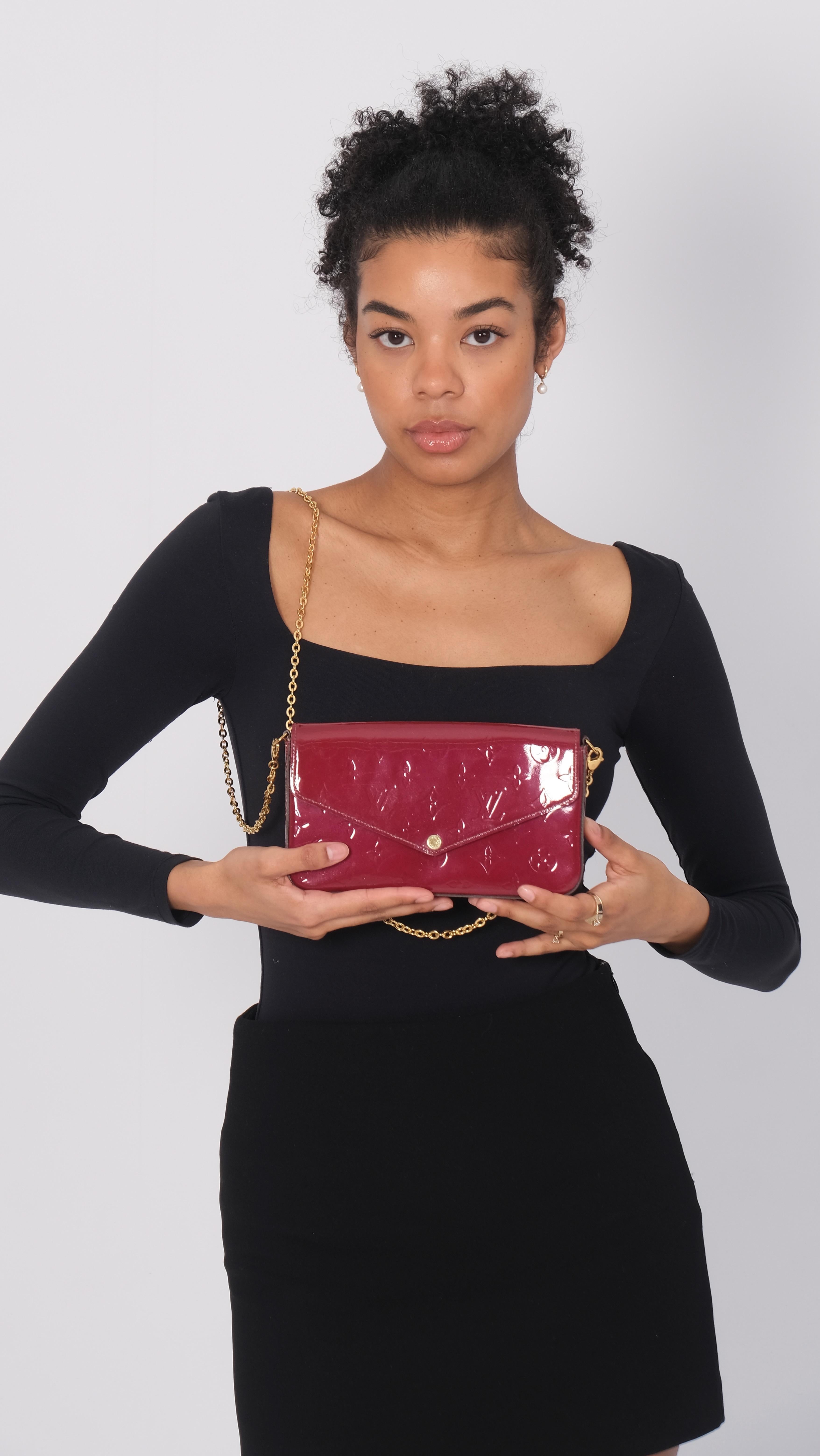Louis Vuitton Magenta Monogram Vernis Felicie Bag 8