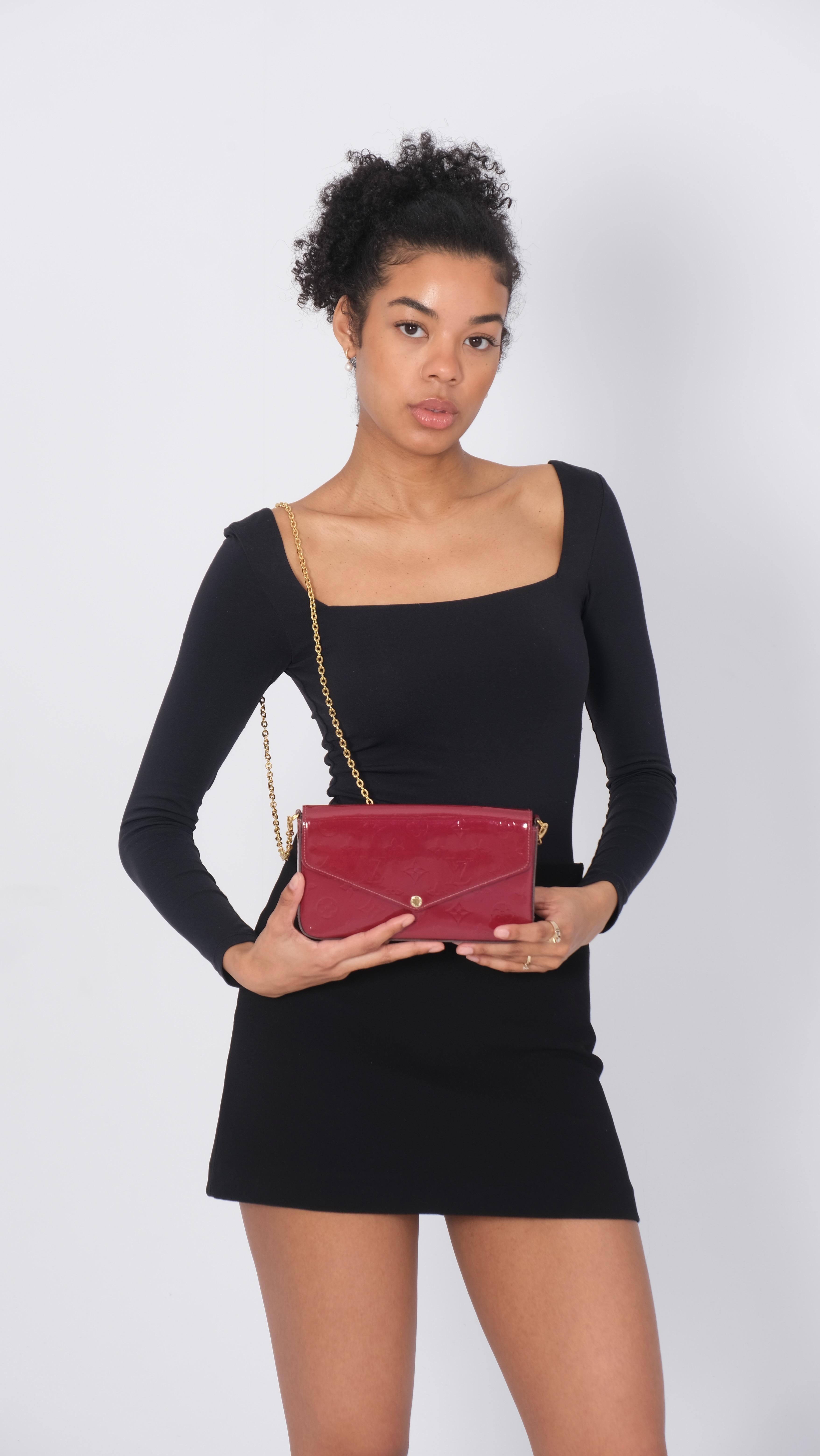 Louis Vuitton Magenta Monogram Vernis Felicie Bag 9