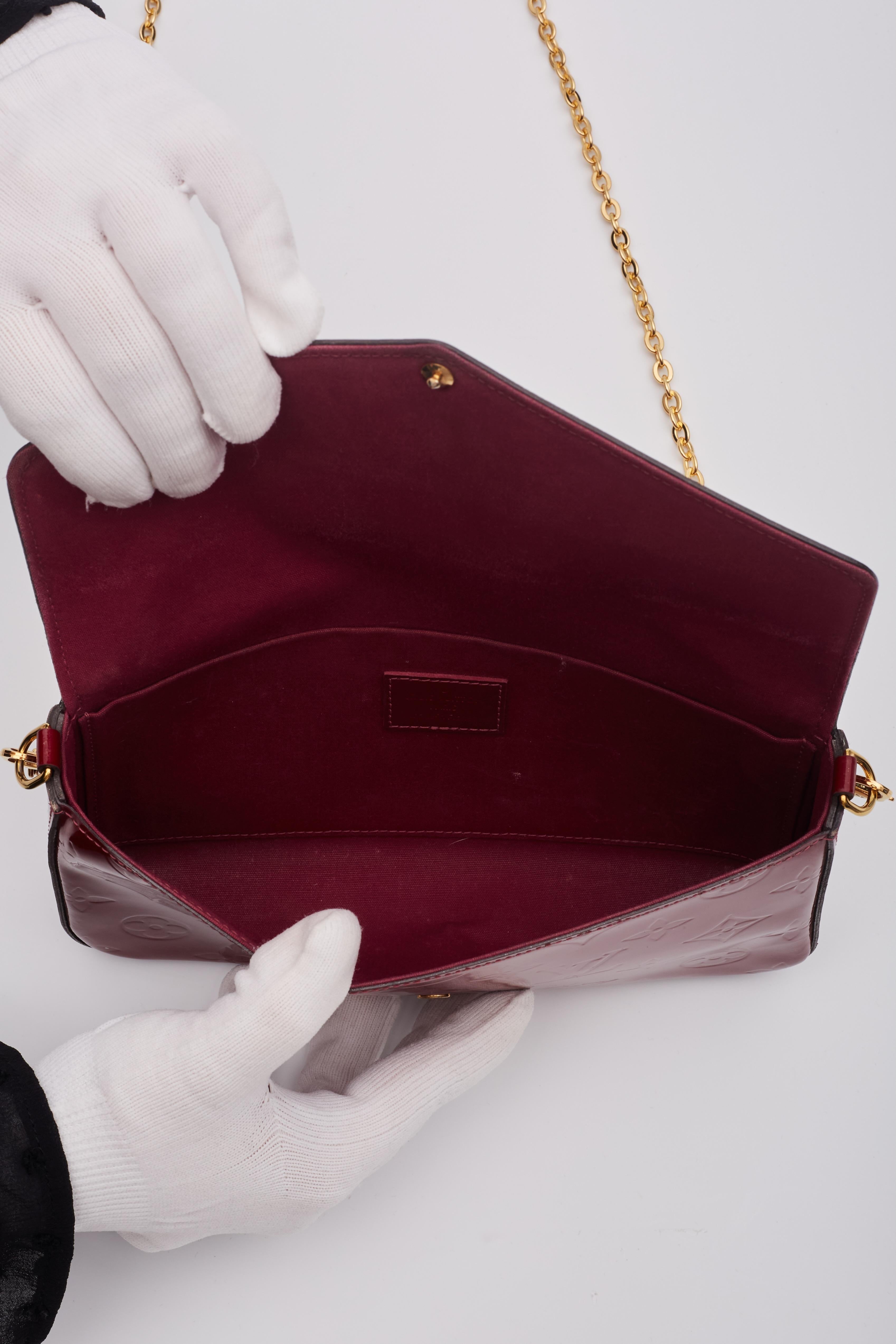 Louis Vuitton Magenta Monogram Vernis Felicie Bag 3