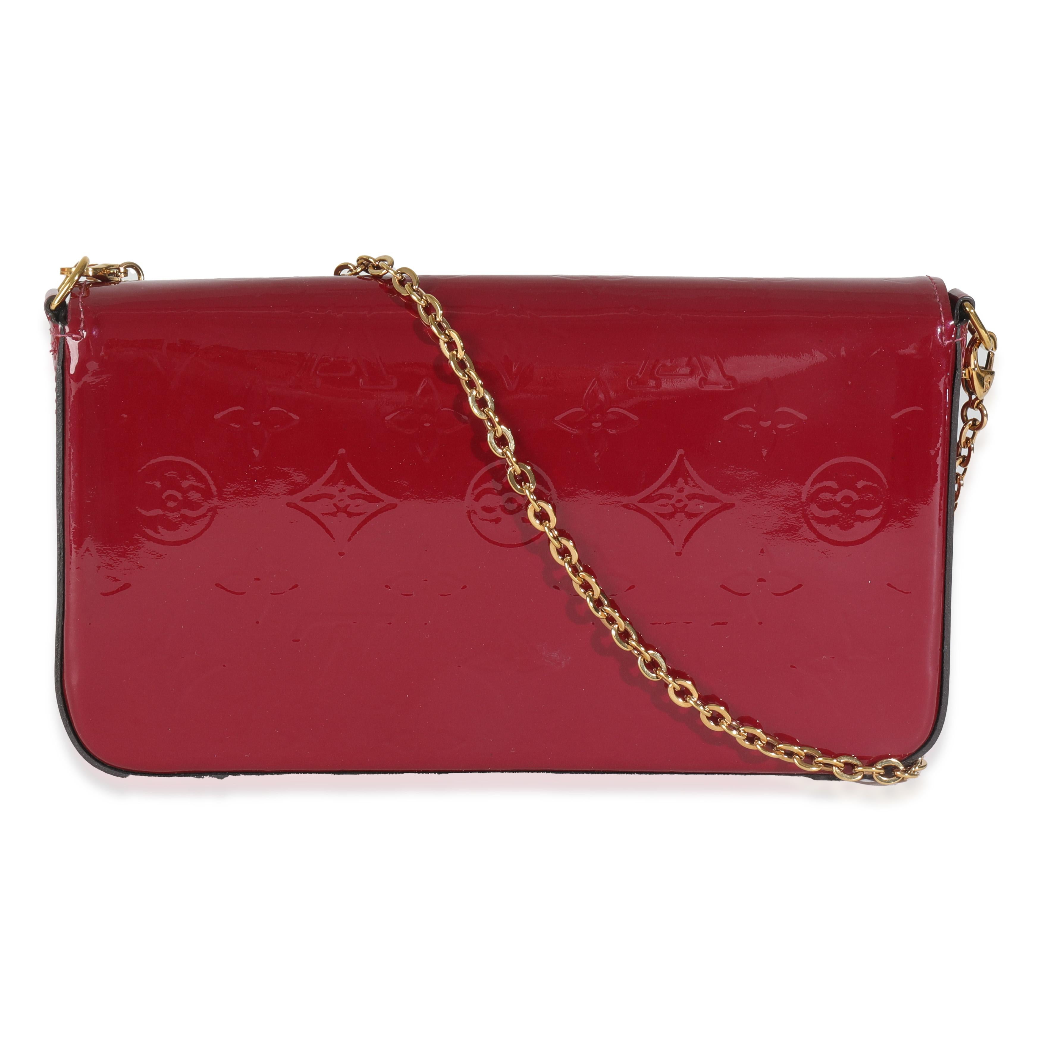Women's Louis Vuitton Magenta Monogram Vernis Felicie Pochette For Sale