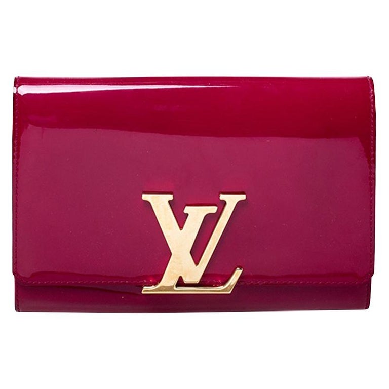 Louis Vuitton Magenta Vernis Leather Louise Clutch at 1stDibs