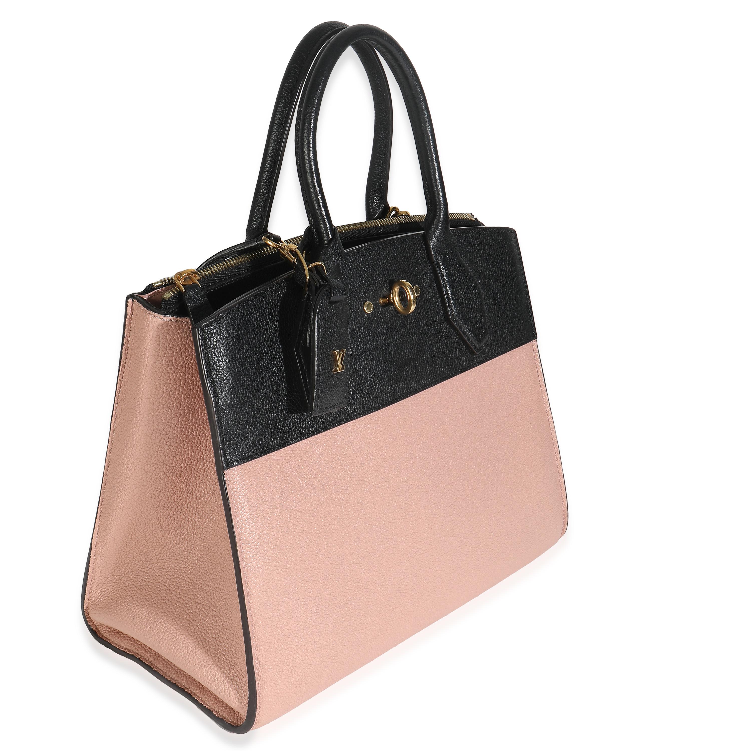 Louis Vuitton Magnolia Schwarzes Kalbsleder City Steamer MM (Beige) im Angebot