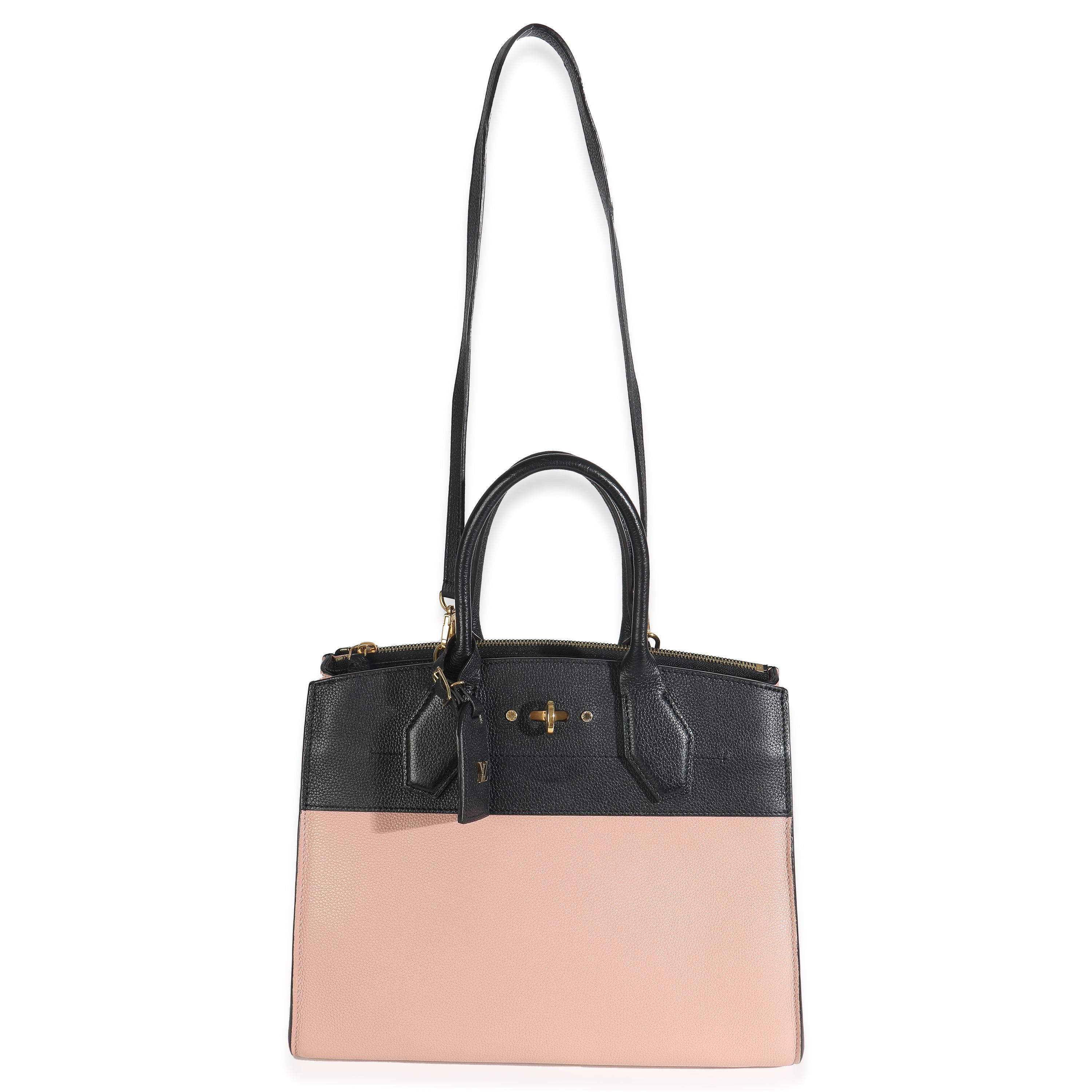 Louis Vuitton Magnolia Schwarzes Kalbsleder City Steamer MM im Angebot 1