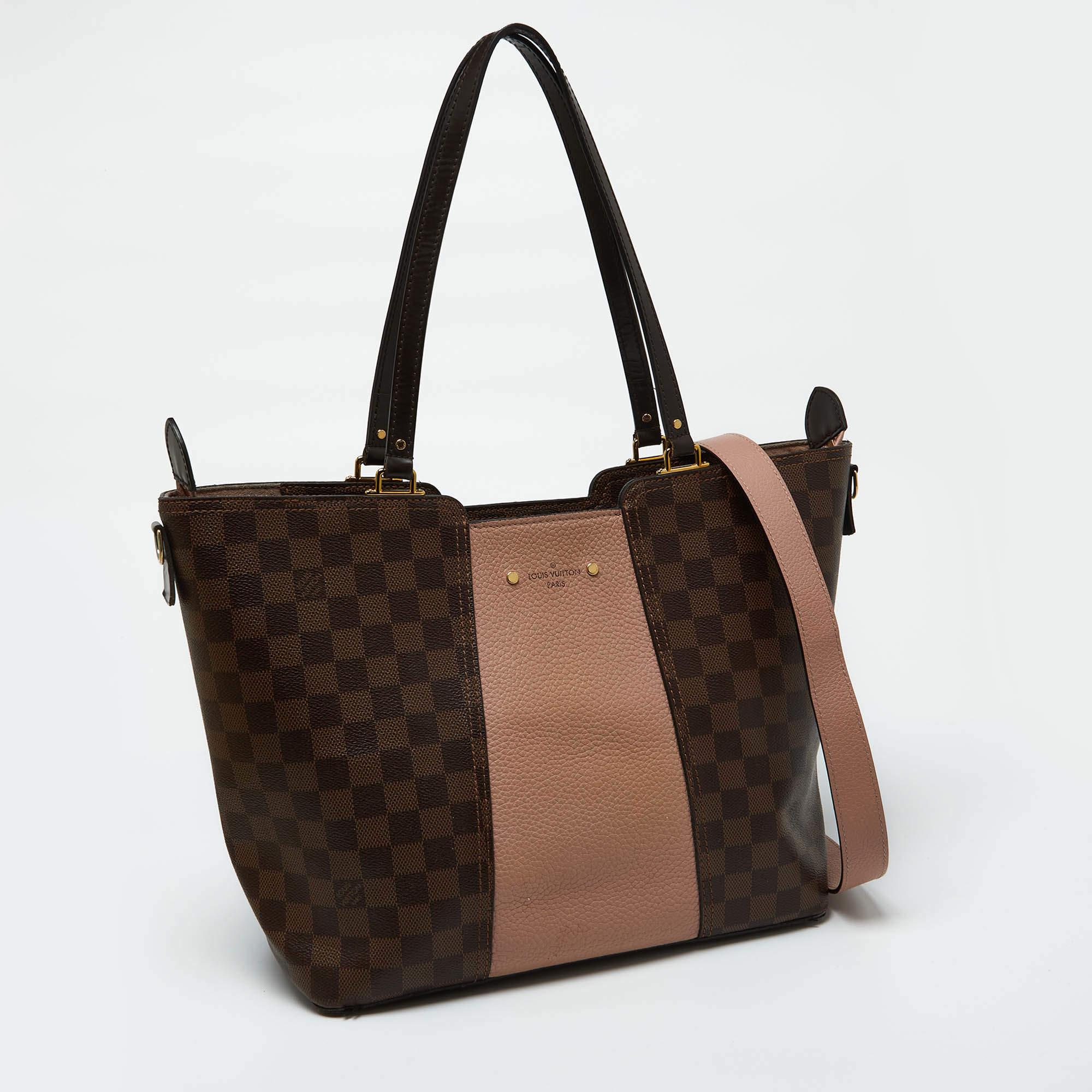 Black Louis Vuitton Magnolia Damier Ebene Canvas and Taurillon Leather Jersey Bag