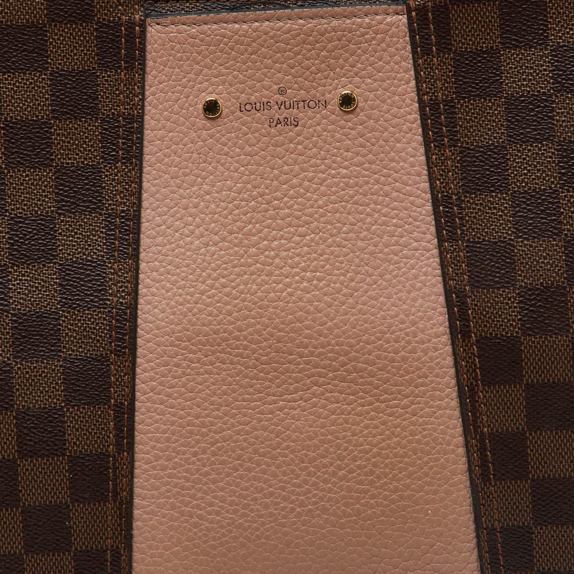Women's Louis Vuitton Magnolia Damier Ebene Canvas and Taurillon Leather Jersey Bag