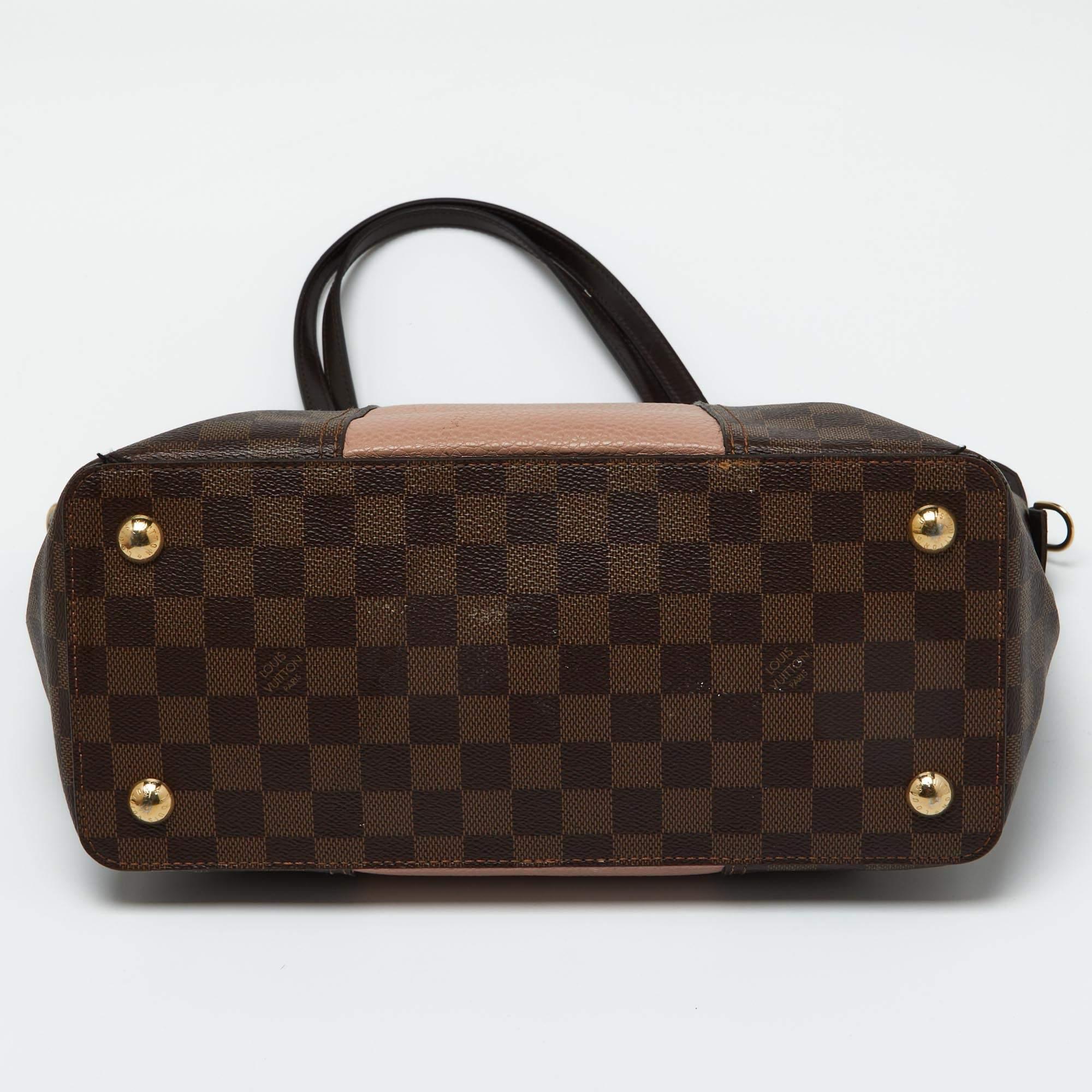 Louis Vuitton Magnolia Damier Ebene Canvas and Taurillon Leather Jersey Bag 4
