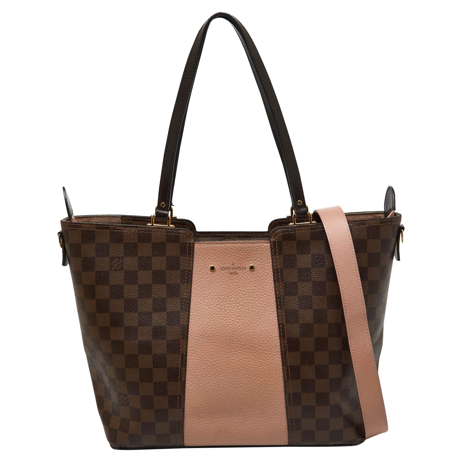 Louis Vuitton Magnolia Damier Ebene Canvas and Taurillon Leather Jersey Bag