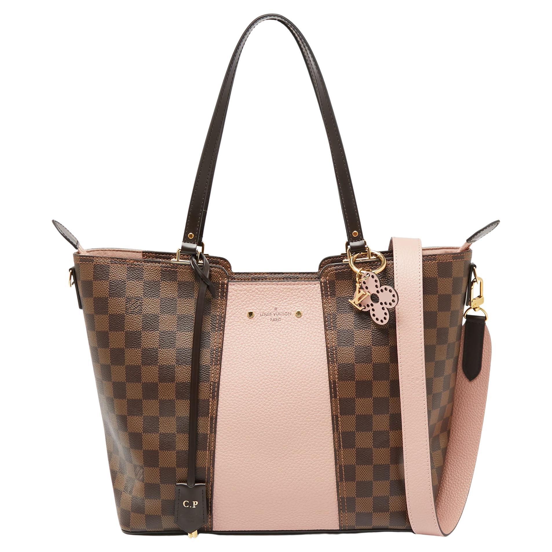 Louis Vuitton Magnolia Damier Ebene Canvas and Taurillon Leather Jersey Tote