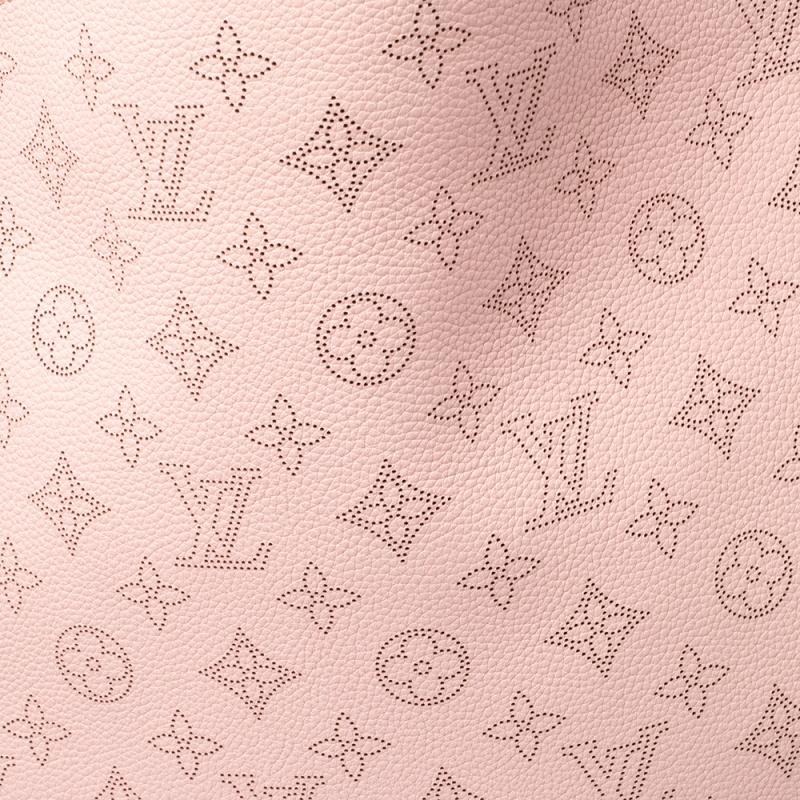 Beige Louis Vuitton Magnolia Monogram Mahina Leather Babylone PM Bag