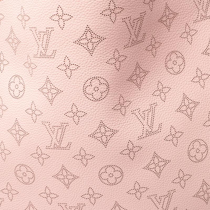 Beige Louis Vuitton Magnolia Monogram Mahina Leather Babylone PM Bag