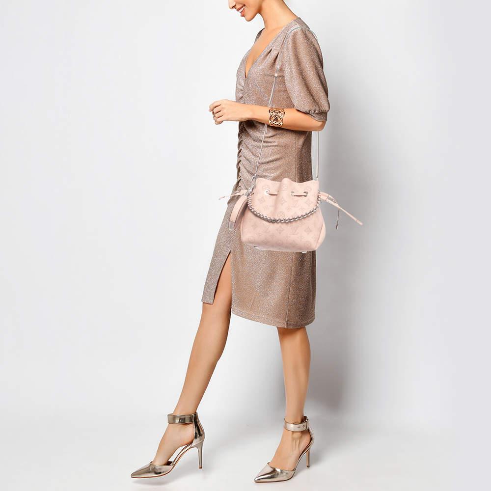 Louis Vuitton Magnolia Monogram Mahina Leather Bella Bucket Bag In Excellent Condition In Dubai, Al Qouz 2