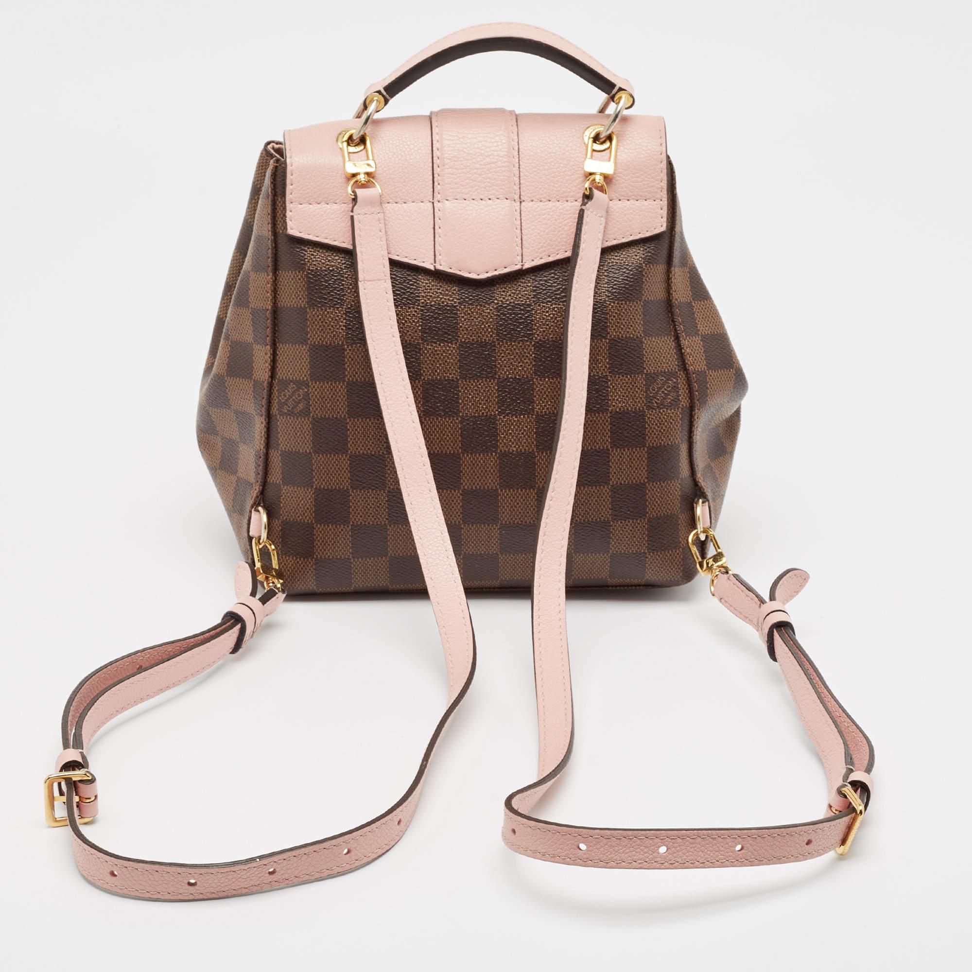 Louis Vuitton Magnolia Pink Damier Ebene Canvas Clapton Backpack In Good Condition In Dubai, Al Qouz 2