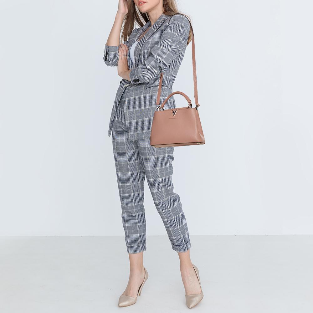 Brown Louis Vuitton Magnolia Taurillon Leather Capucines BB Bag