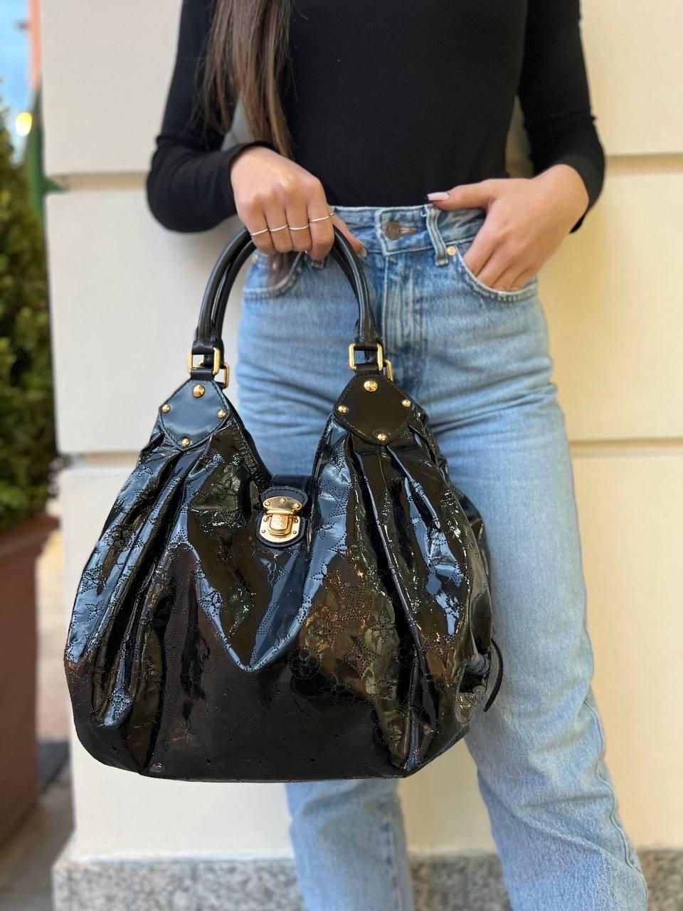 Louis Vuitton Mahina Black Vernis Top Handle Bag 4