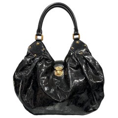 Louis Vuitton Mahina Schwarze Vernis Top Handle Tasche