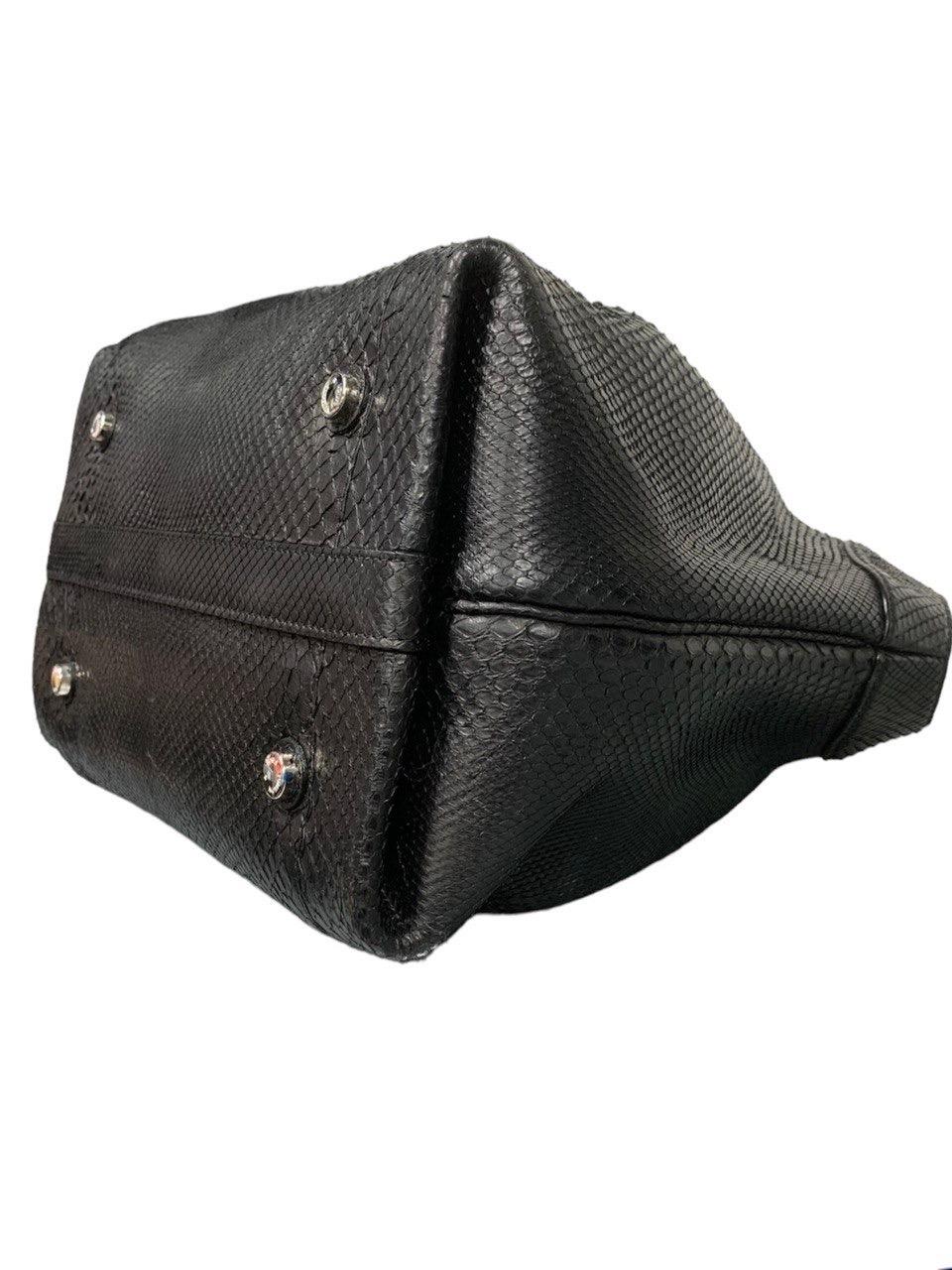Louis Vuitton Mahina Cirrus Black Piton Top Handle Bag For Sale 1