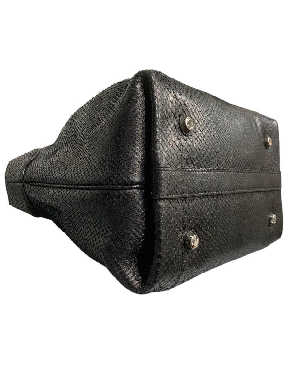 Louis Vuitton Mahina Cirrus Black Piton Top Handle Bag For Sale 2
