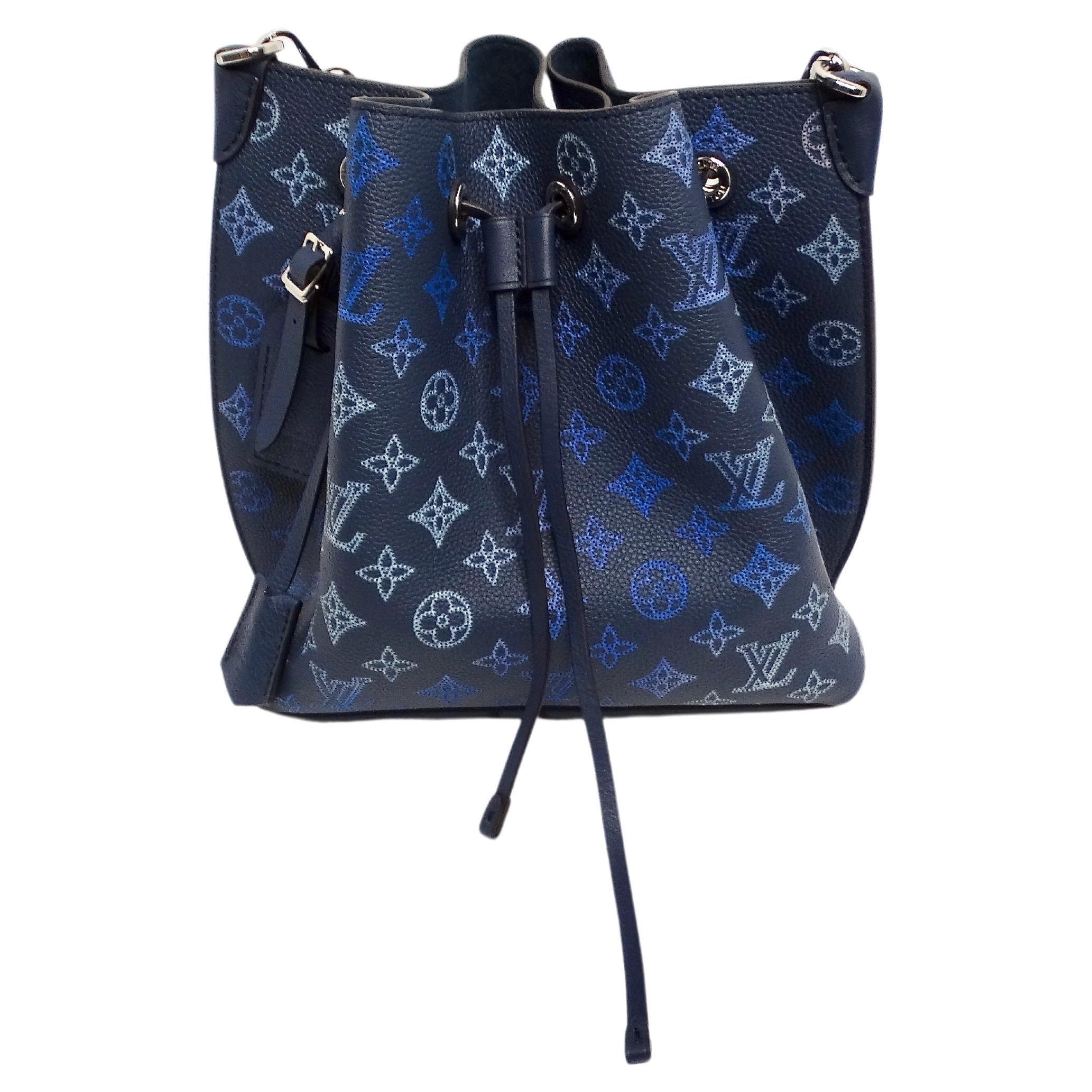 Louis Vuitton Mahina Flight Mode Muria Navy Blue Bucket Bag For Sale