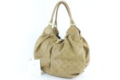 Louis Vuitton Mahina Hobo L Large Taupe Perforated 5lz1812 Beige Shoulder Bag