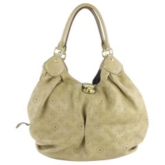 Louis Vuitton Mahina Hobo L Large Taupe Perforated 5lz1812 Beige Shoulder Bag