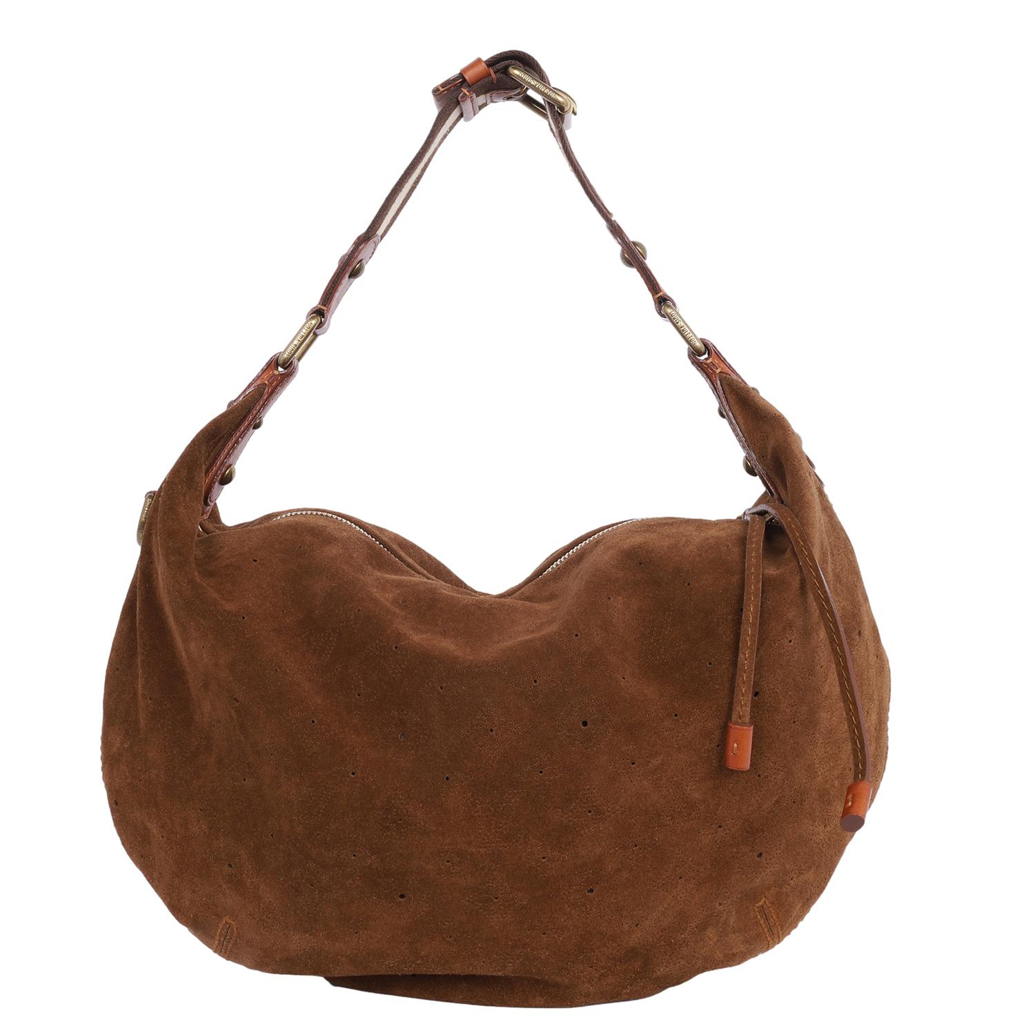 Louis Vuitton Mahina Onatah Hobo Croissant Bag Brown In Good Condition For Sale In Salt Lake Cty, UT