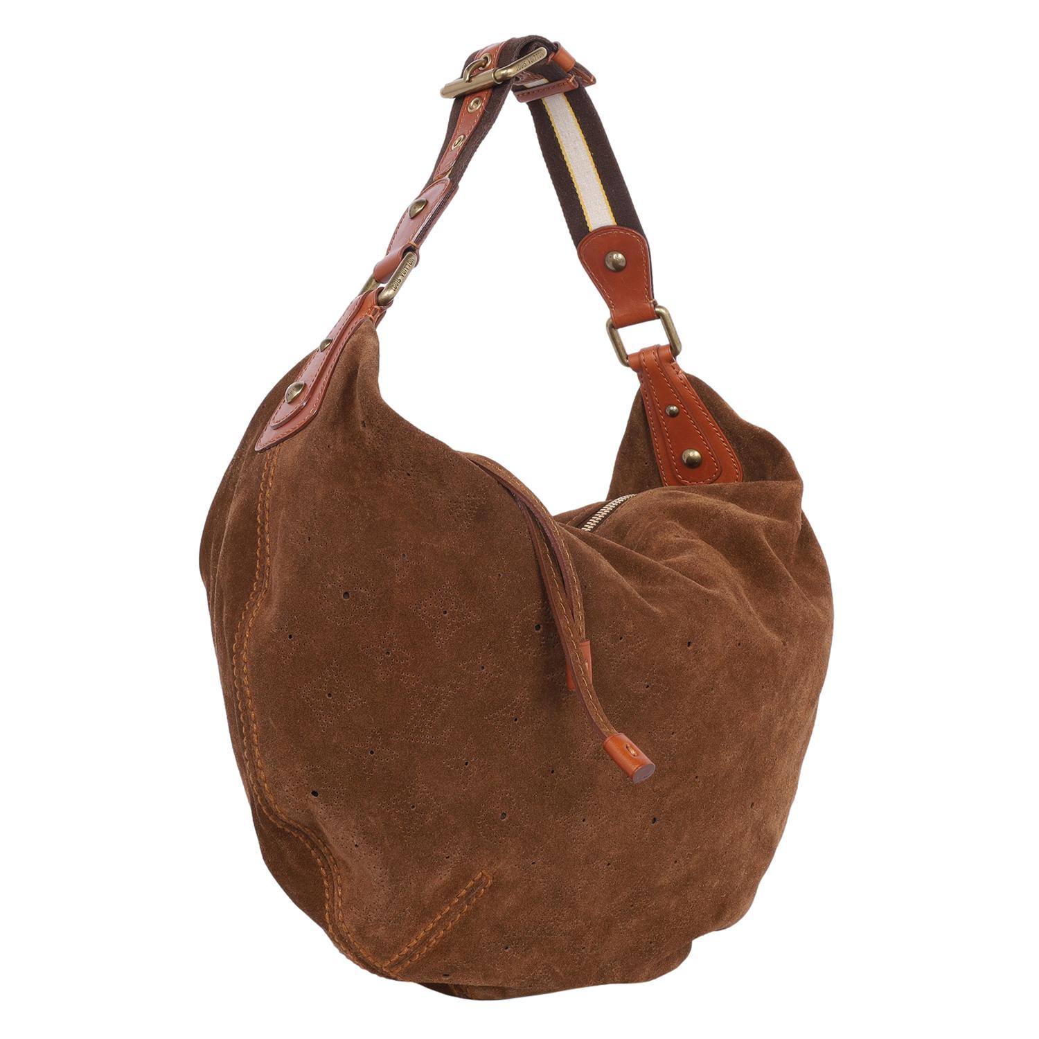 Women's Louis Vuitton Mahina Onatah Hobo Croissant Bag Brown For Sale