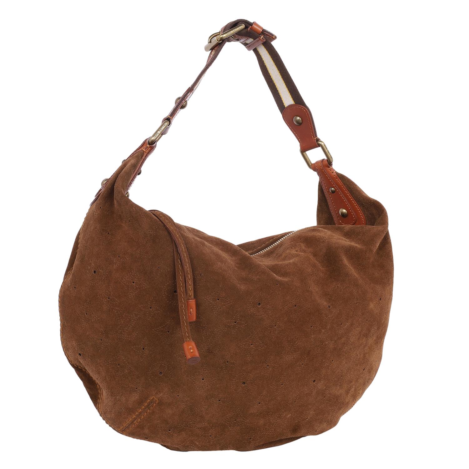 Louis Vuitton Mahina Onatah Hobo Croissant Bag Brown For Sale 2