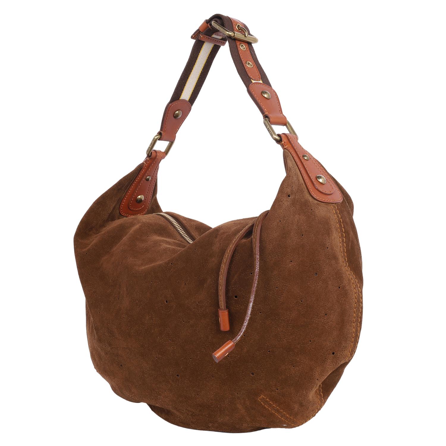 Louis Vuitton Mahina Onatah Hobo Croissant Bag Brown For Sale 4