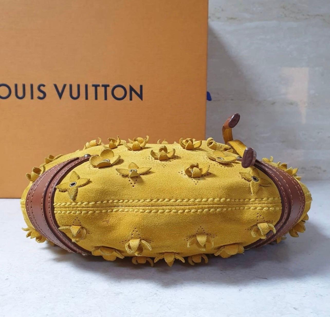 Brown Louis Vuitton Mais Monogram Suede Limited Edition Onatah Fleurs PM Bag