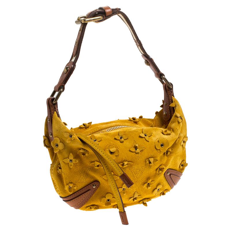 Louis Vuitton Mais Monogram Suede Limited Edition Onatah Fleurs PM Bag In Excellent Condition In Dubai, Al Qouz 2