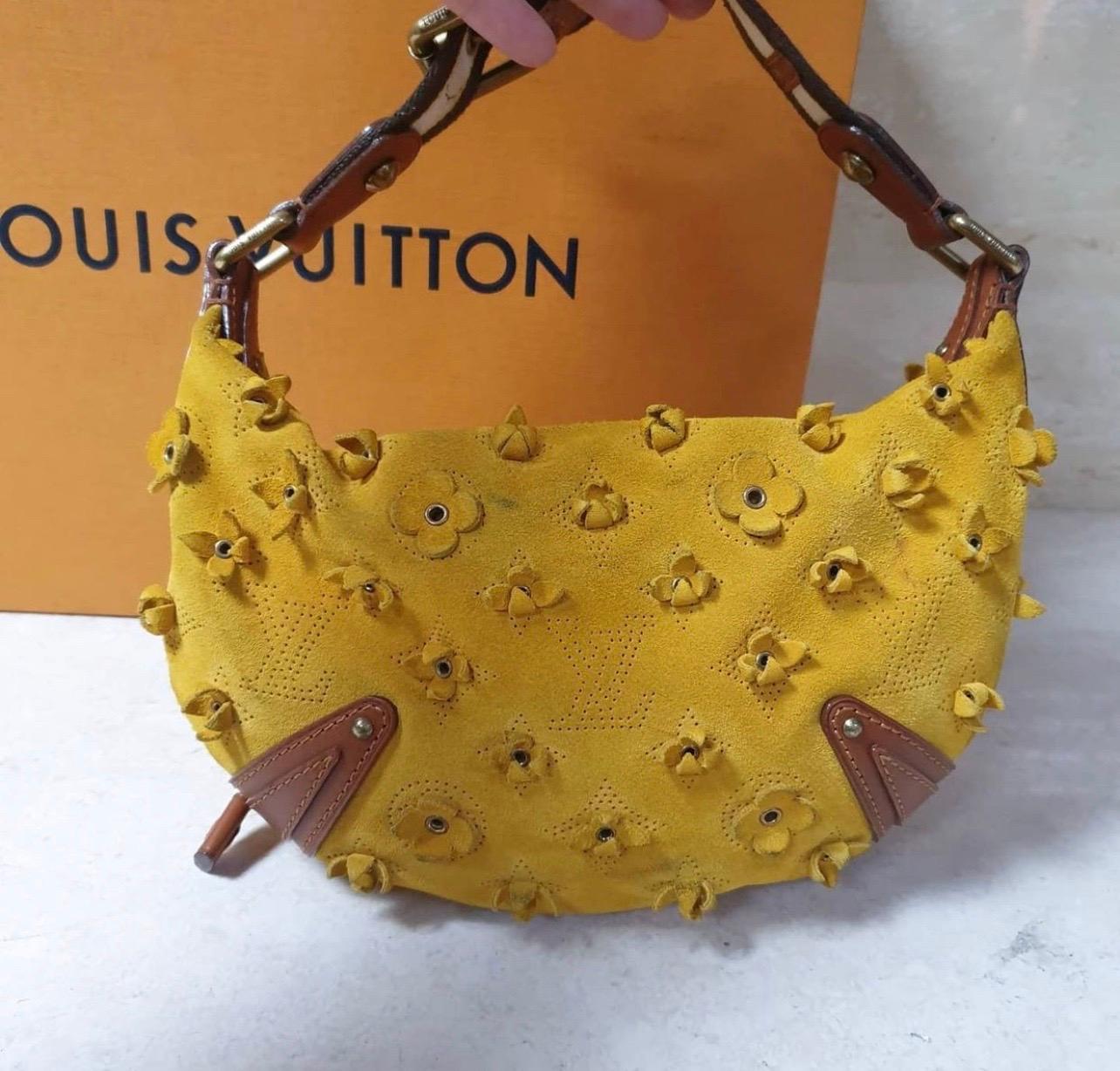 Louis Vuitton Mais Monogram Suede Limited Edition Onatah Fleurs PM Bag 2