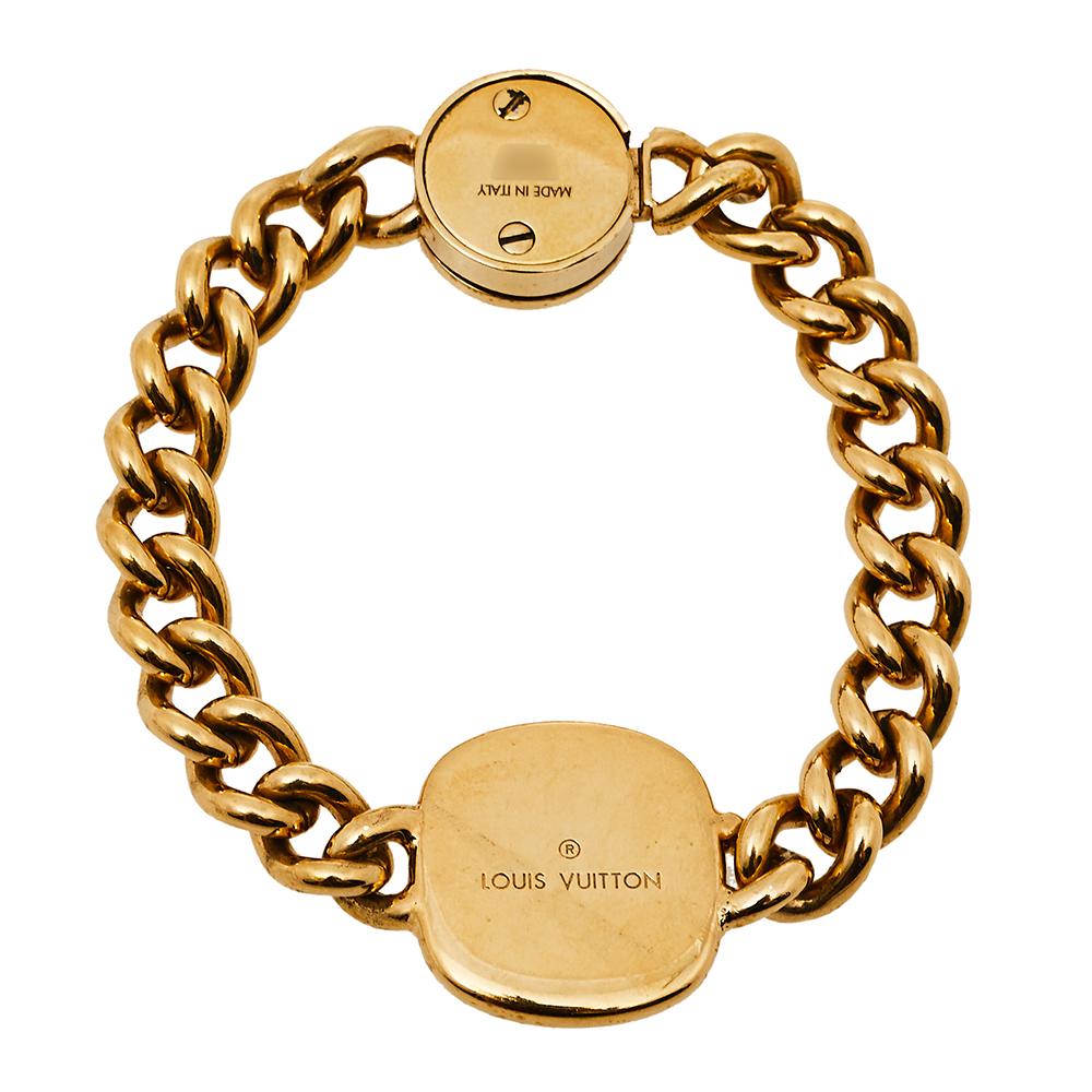 This one is for the true fashionista! The bracelet from Louis Vuitton is made up of gold-plated metal featuring curb links and a palladium-plated ID tag engraved with LV Maison fondee en 1854. It can be paired with a number of looks.

