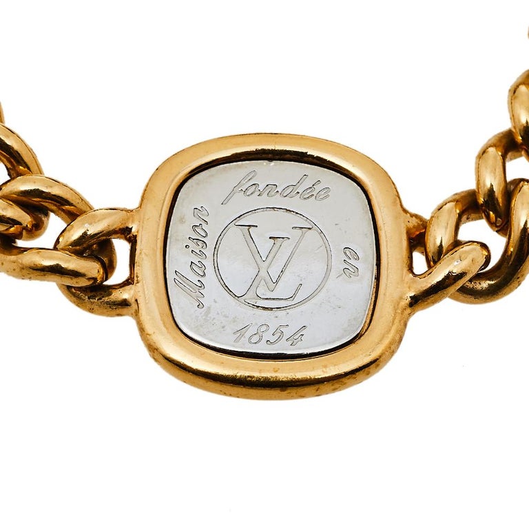 Louis Vuitton Maison Fondée en 1854 Curb Chain Bracelet at 1stDibs