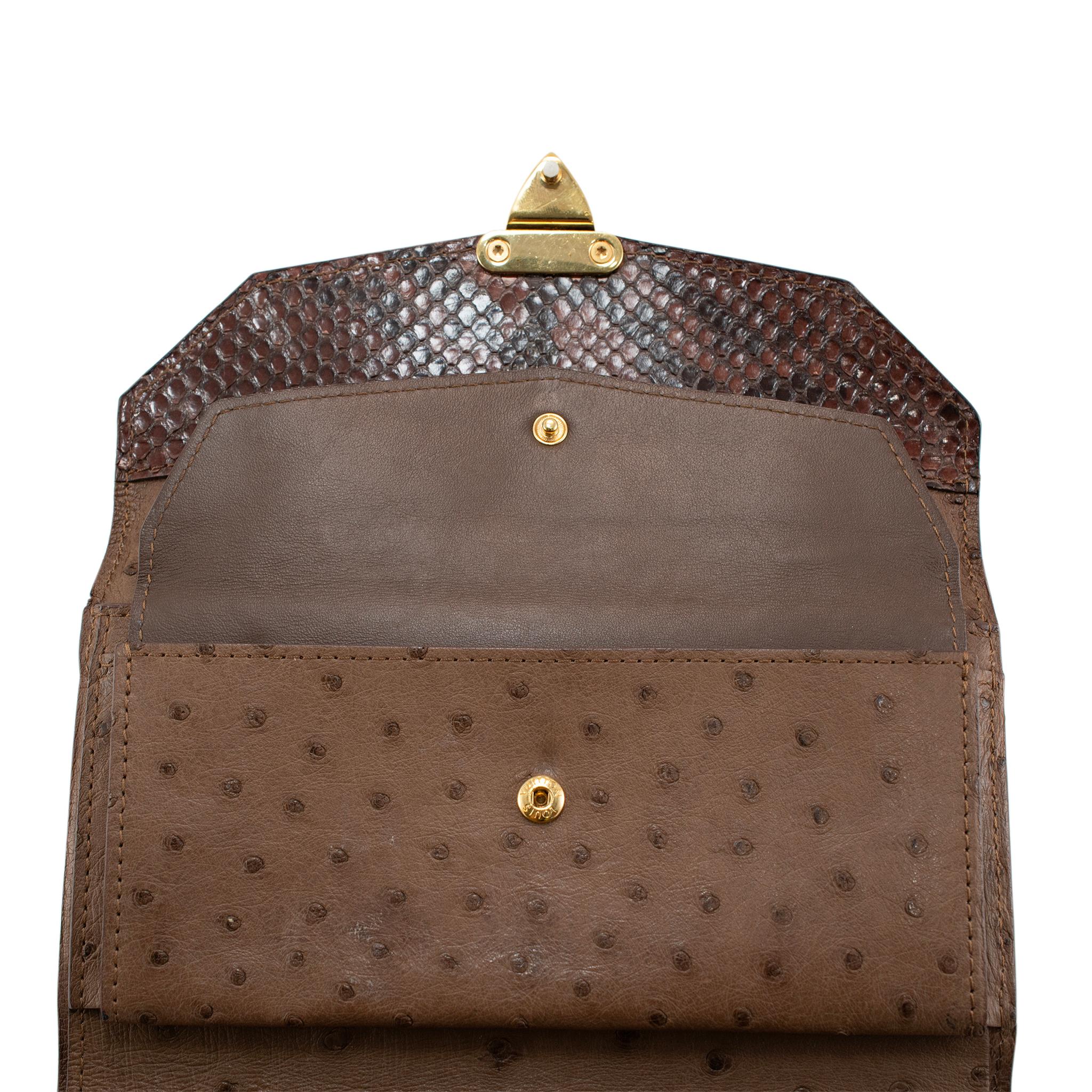 Louis Vuitton Majestueux MI4152 Monogram Canvas Leather Envelope Wallet en vente 5