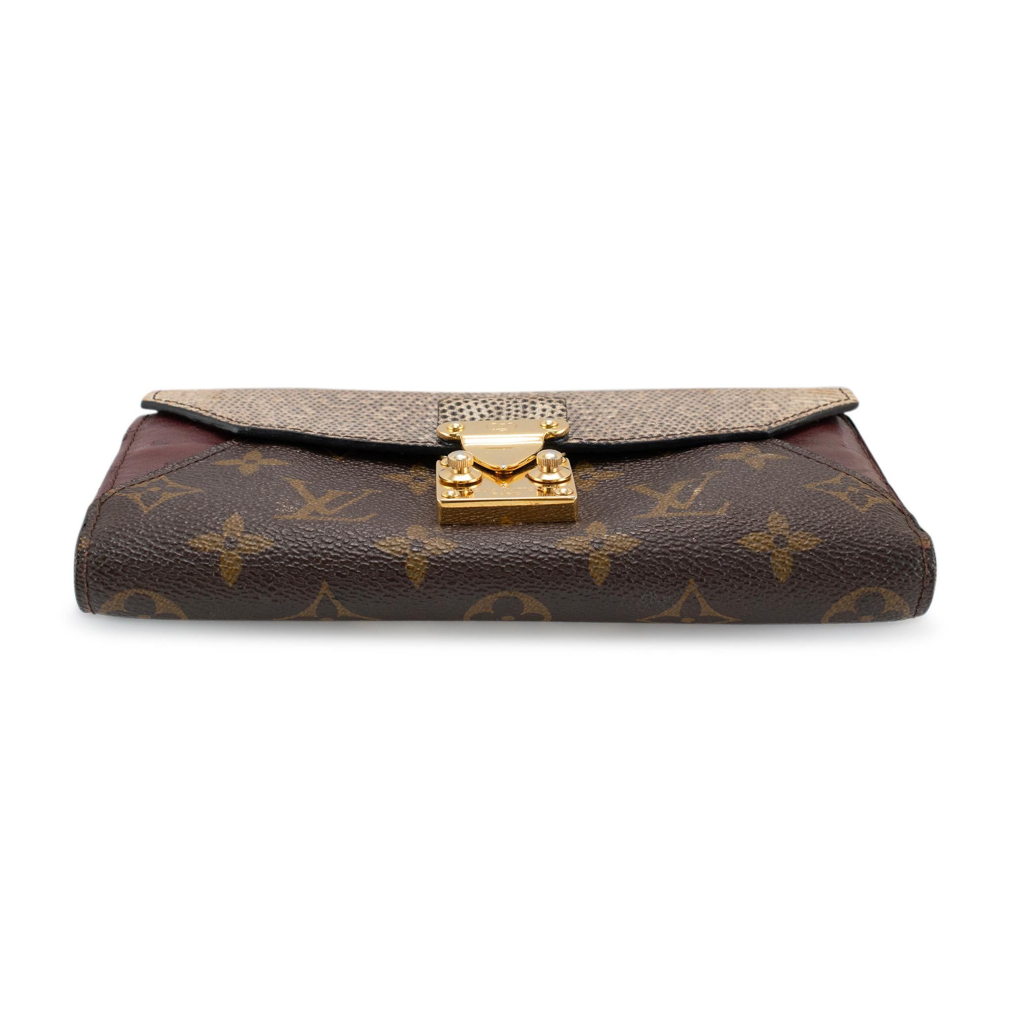 Louis Vuitton Majestueux MI4152 Monogram Canvas Leather Envelope Wallet Pour femmes en vente