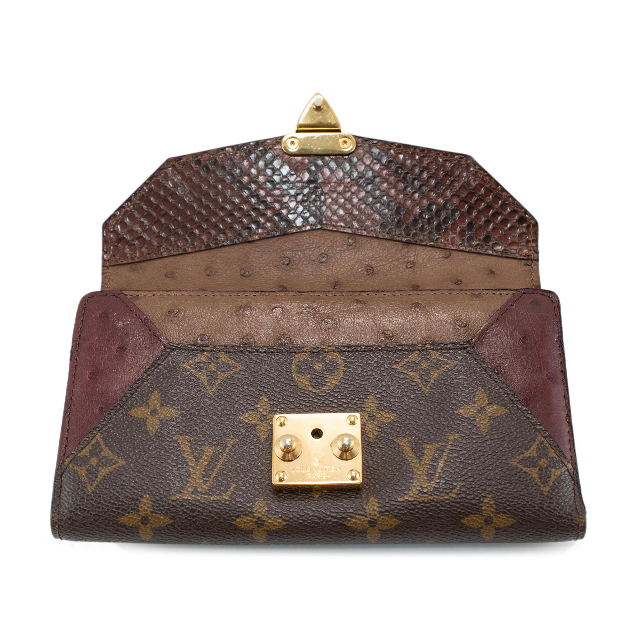 Louis Vuitton Majestueux MI4152 Monogram Canvas Leather Envelope Wallet en vente 1
