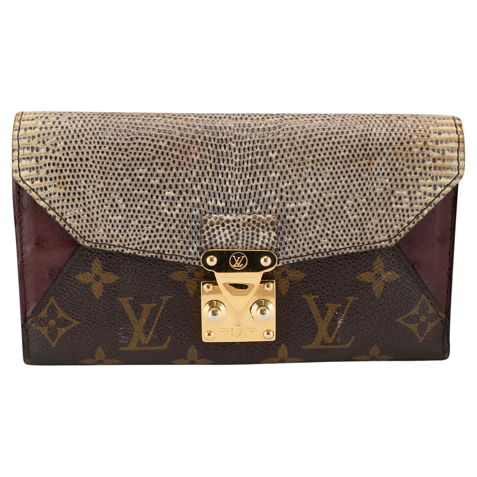 Louis Vuitton Majestueux MI4152 Monogram Canvas Leather Envelope Wallet en vente